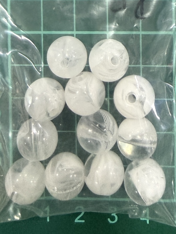 Bead 12mm Marble White